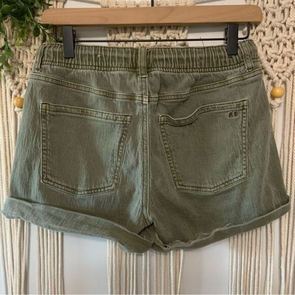 AMERICAN EAGLE‎ Women’s Tomgirl Olive Green Drawstring Cuffed Shorts Size 0 - Picture 5 of 14